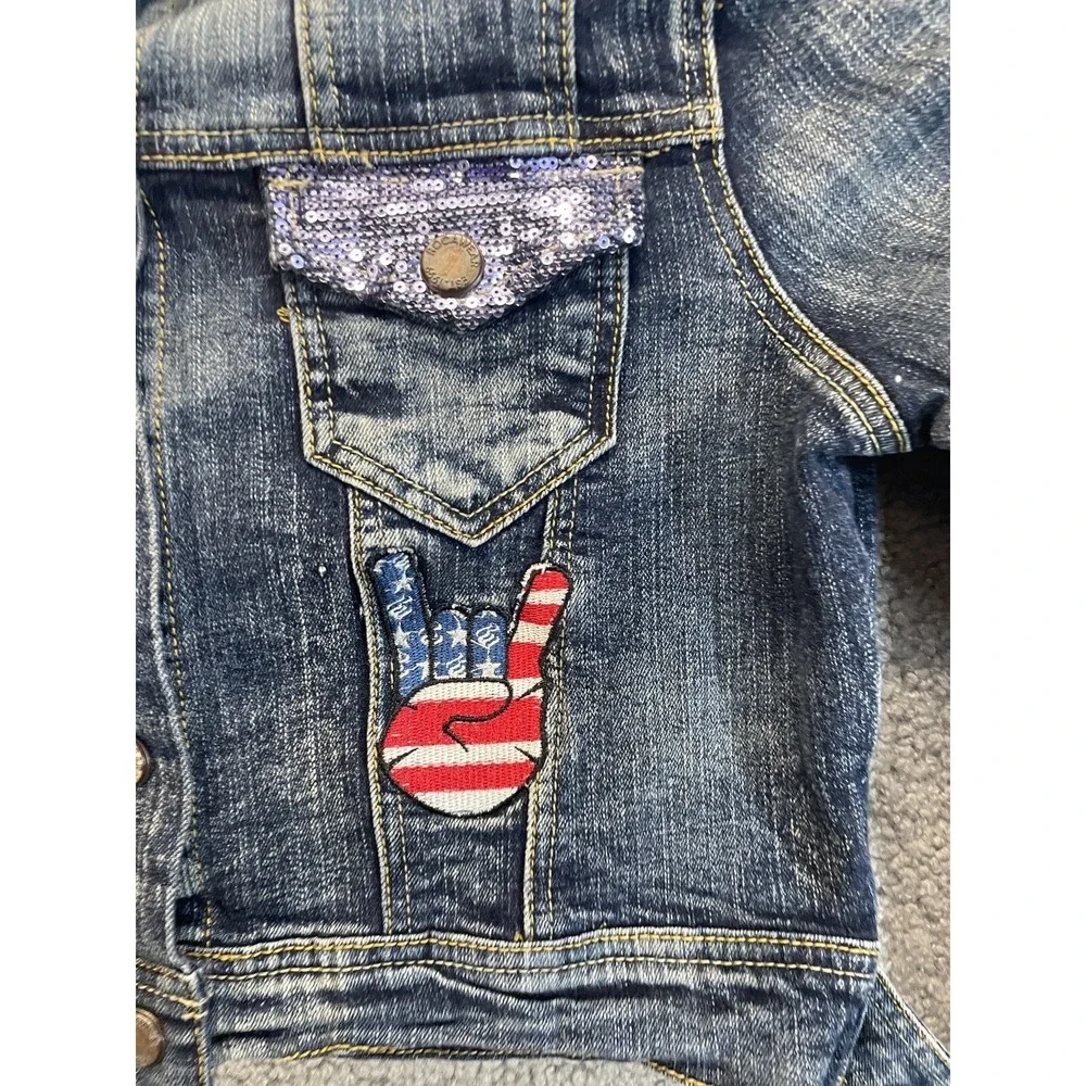 Vintage Rocawear Denim Jacket Graffiti Streetwear Youth Large‎